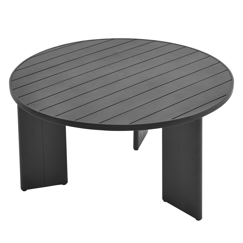 EEI-7055-GRY Tahoe Round Outdoor Patio Aluminum Dining Table by Modway