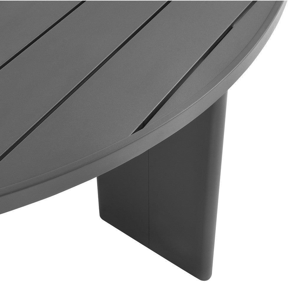 EEI-7055-GRY Tahoe Round Outdoor Patio Aluminum Dining Table by Modway