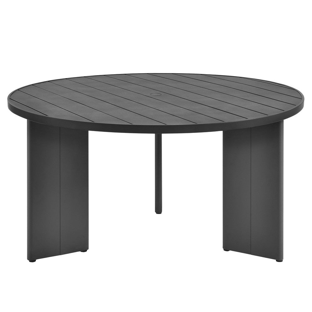 EEI-7055-GRY Tahoe Round Outdoor Patio Aluminum Dining Table by Modway