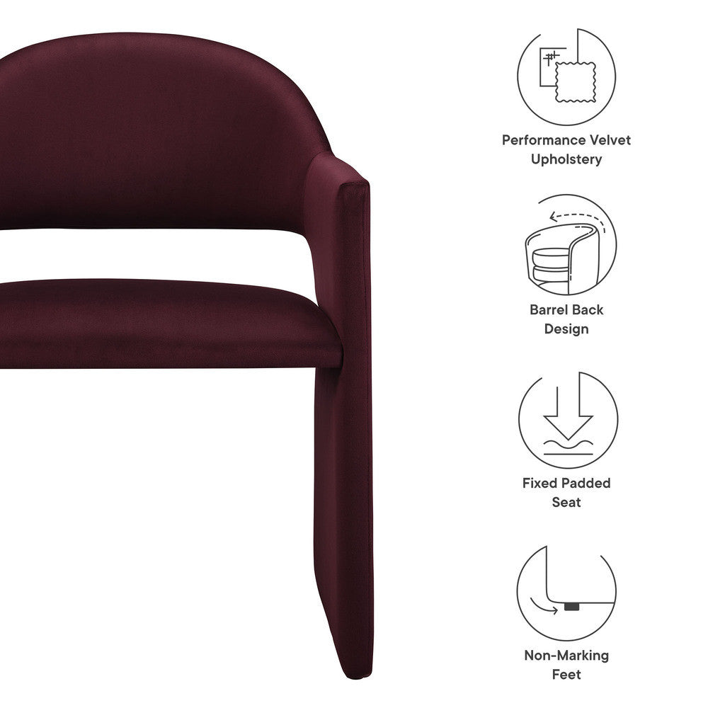 Modway Talia Performance Velvet Dining Armchair by Modway-EEI-7081