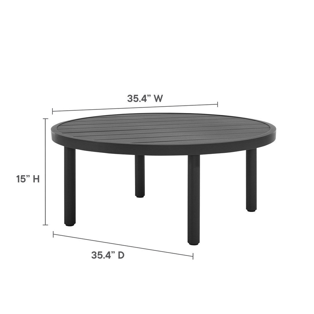 EEI-6978-GPH Terrace 35" Outdoor Patio Aluminum Round Coffee Table by Modway