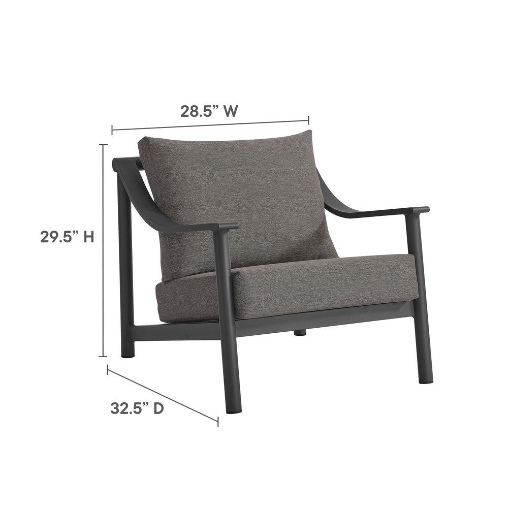 EEI-7061-CAR-GPH Terrace 4-Piece Outdoor Patio Aluminum Furniture Set by Modway