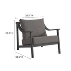 EEI-7061-CAR-GPH Terrace 4-Piece Outdoor Patio Aluminum Furniture Set by Modway