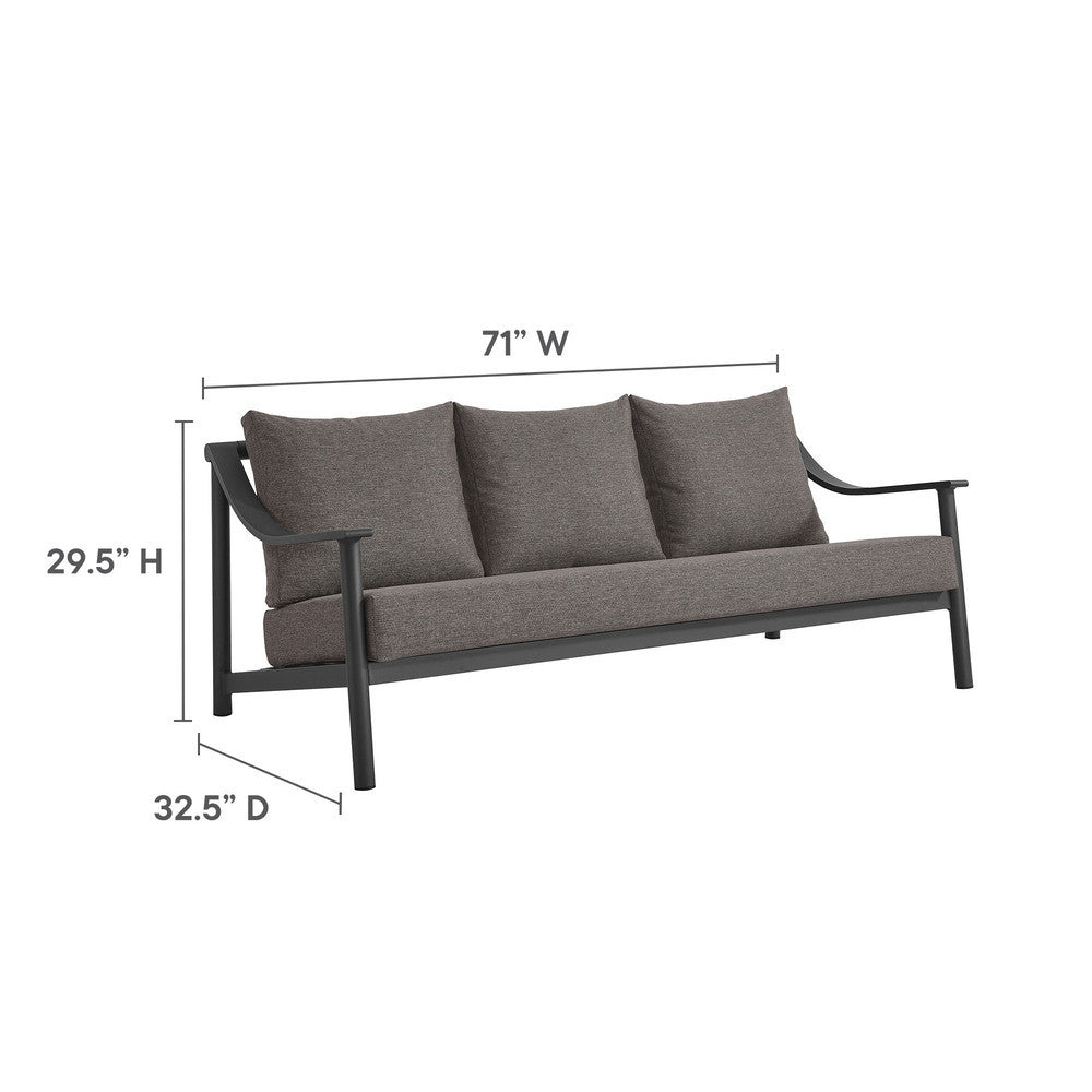 EEI-7061-CAR-GPH Terrace 4-Piece Outdoor Patio Aluminum Furniture Set by Modway