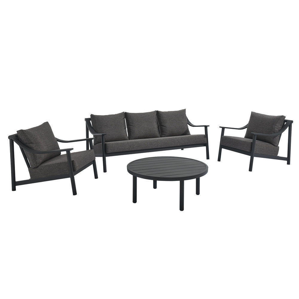 EEI-7061-CAR-GPH Terrace 4-Piece Outdoor Patio Aluminum Furniture Set by Modway
