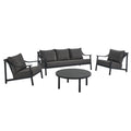 Modway EEI-7061-CAR-GPH Terrace 4-Piece Outdoor Patio Aluminum Furniture Set Carbon Graphite