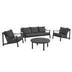 Modway EEI-7061-CAR-GPH Terrace 4-Piece Outdoor Patio Aluminum Furniture Set Carbon Graphite