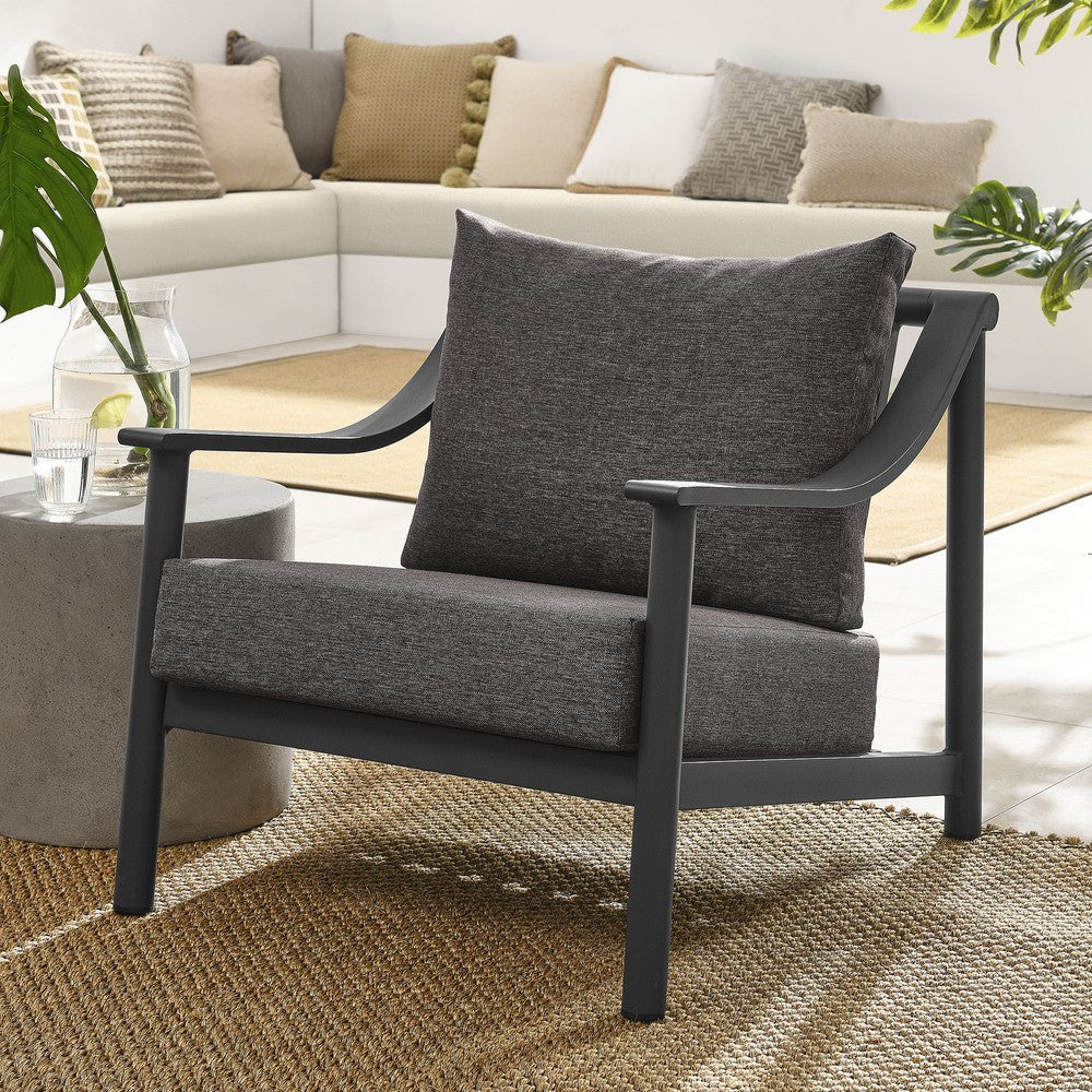 EEI-6976-CAR-GPH Terrace Outdoor Patio Aluminum Accent Armchair by Modway