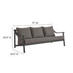 EEI-6977-CAR-GPH Terrace Outdoor Patio Aluminum Sofa by Modway
