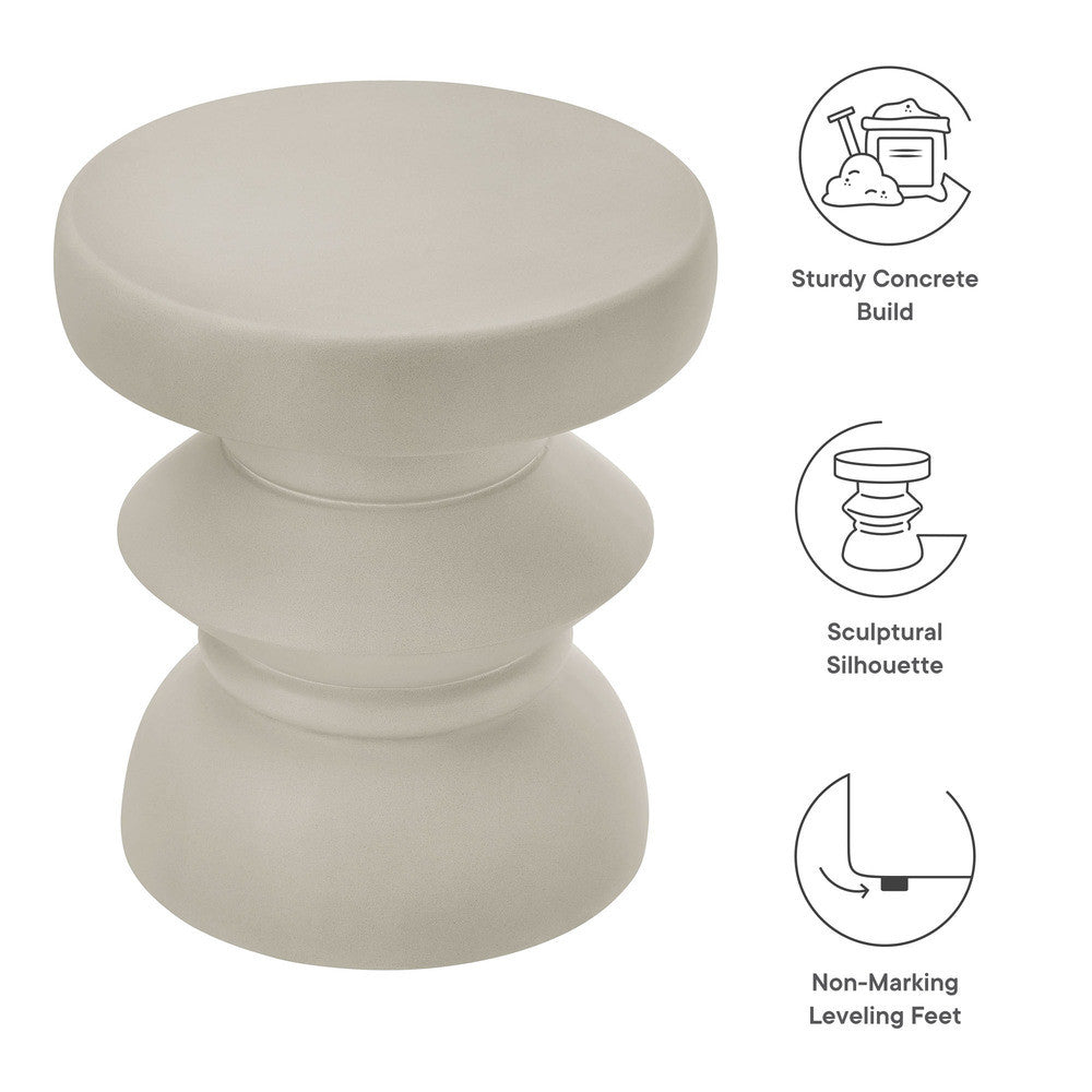 Modway Terza Indoor - Outdoor Patio Concrete Side Table by Modway-EEI-7090-LGR