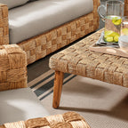 EEI-7135-NAT-LGR Thames 4-Piece Outdoor Patio Wicker Outdoor Patio Rattan Furniture Set by Modway