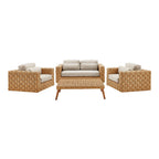 EEI-7135-NAT-LGR Thames 4-Piece Outdoor Patio Wicker Outdoor Patio Rattan Furniture Set by Modway