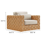 EEI-6925-NAT-LGR Thames Outdoor Patio Wicker Outdoor Patio Rattan Armchair by Modway
