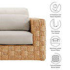 EEI-6925-NAT-LGR Thames Outdoor Patio Wicker Outdoor Patio Rattan Armchair by Modway