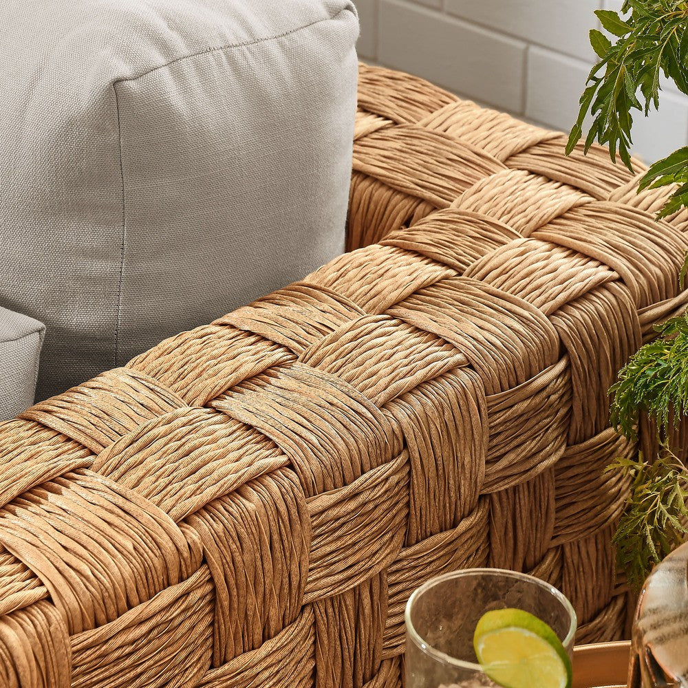 EEI-6925-NAT-LGR Thames Outdoor Patio Wicker Outdoor Patio Rattan Armchair by Modway