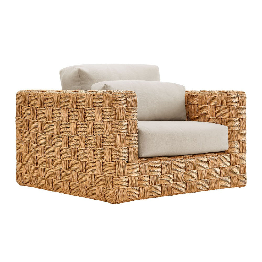 EEI-6925-NAT-LGR Thames Outdoor Patio Wicker Outdoor Patio Rattan Armchair by Modway