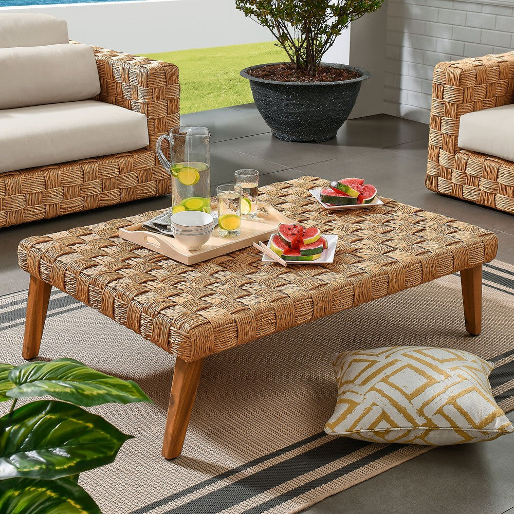 EEI-6926-NAT Thames Outdoor Patio Wicker Outdoor Patio Rattan Coffee Table by Modway