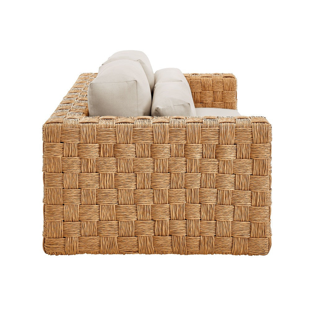 EEI-6924-NAT-LGR Thames Outdoor Patio Wicker Outdoor Patio Rattan Loveseat by Modway
