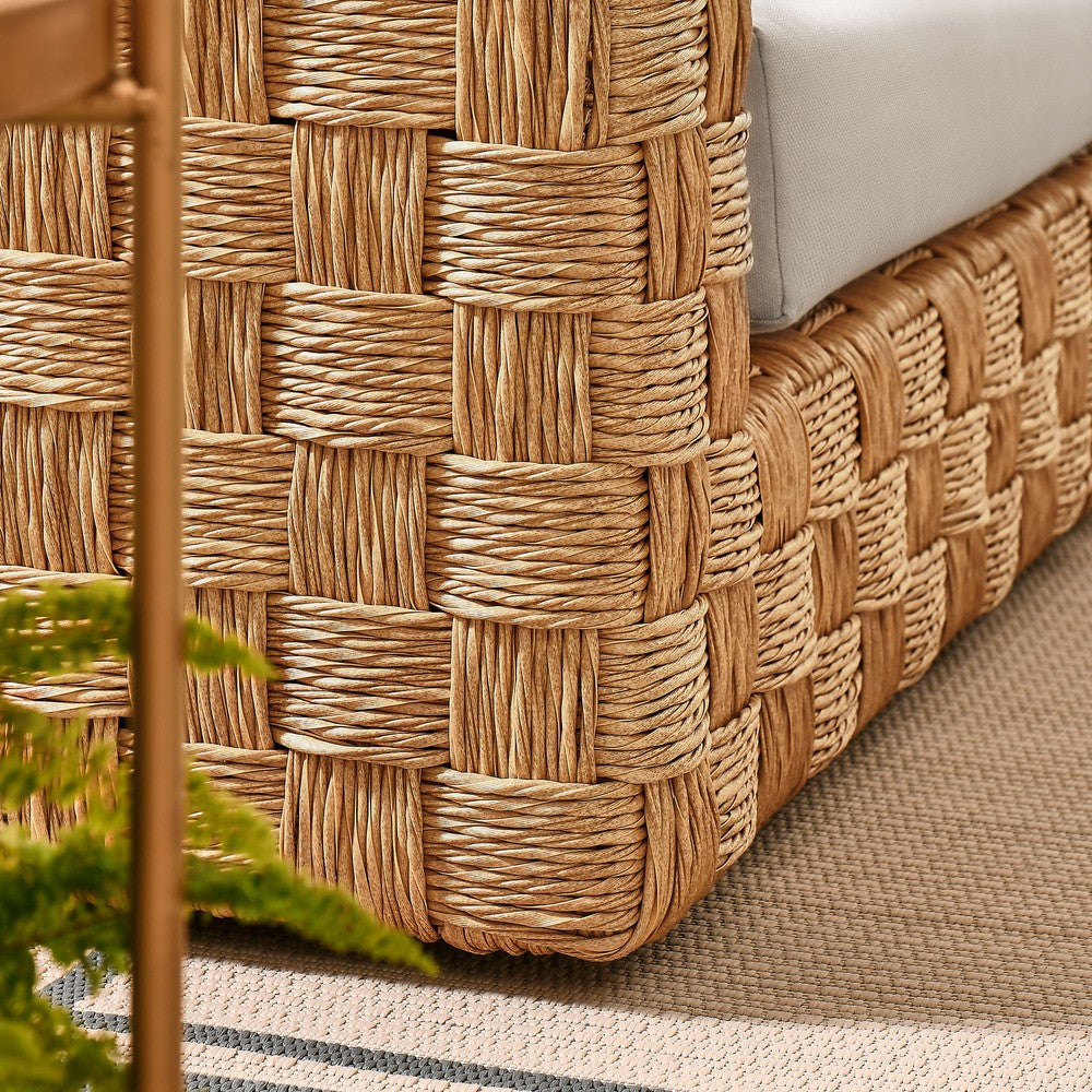 EEI-6924-NAT-LGR Thames Outdoor Patio Wicker Outdoor Patio Rattan Loveseat by Modway