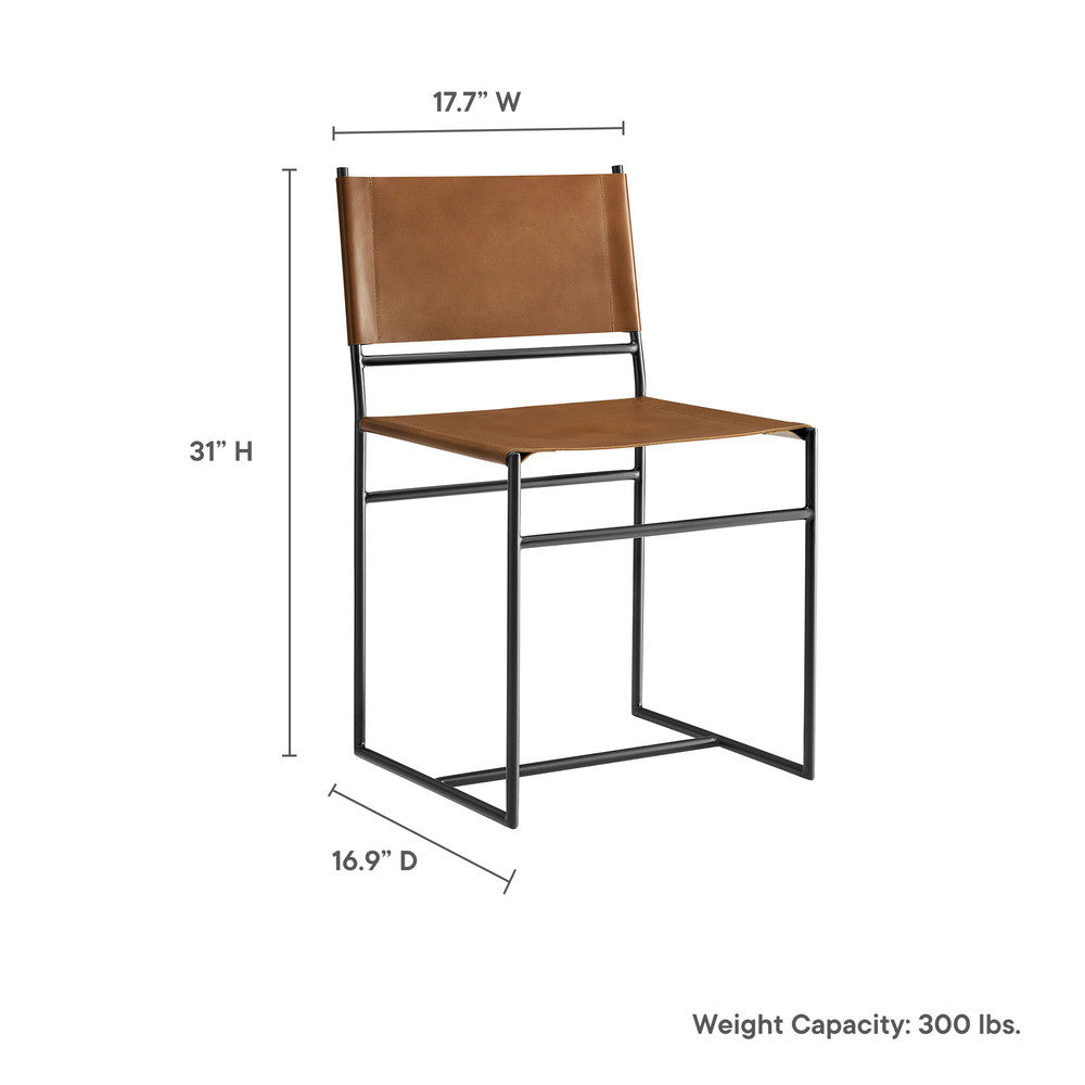 Modway Thatcher Leather and Metal Dining Chair by Modway-EEI-7196-TAN