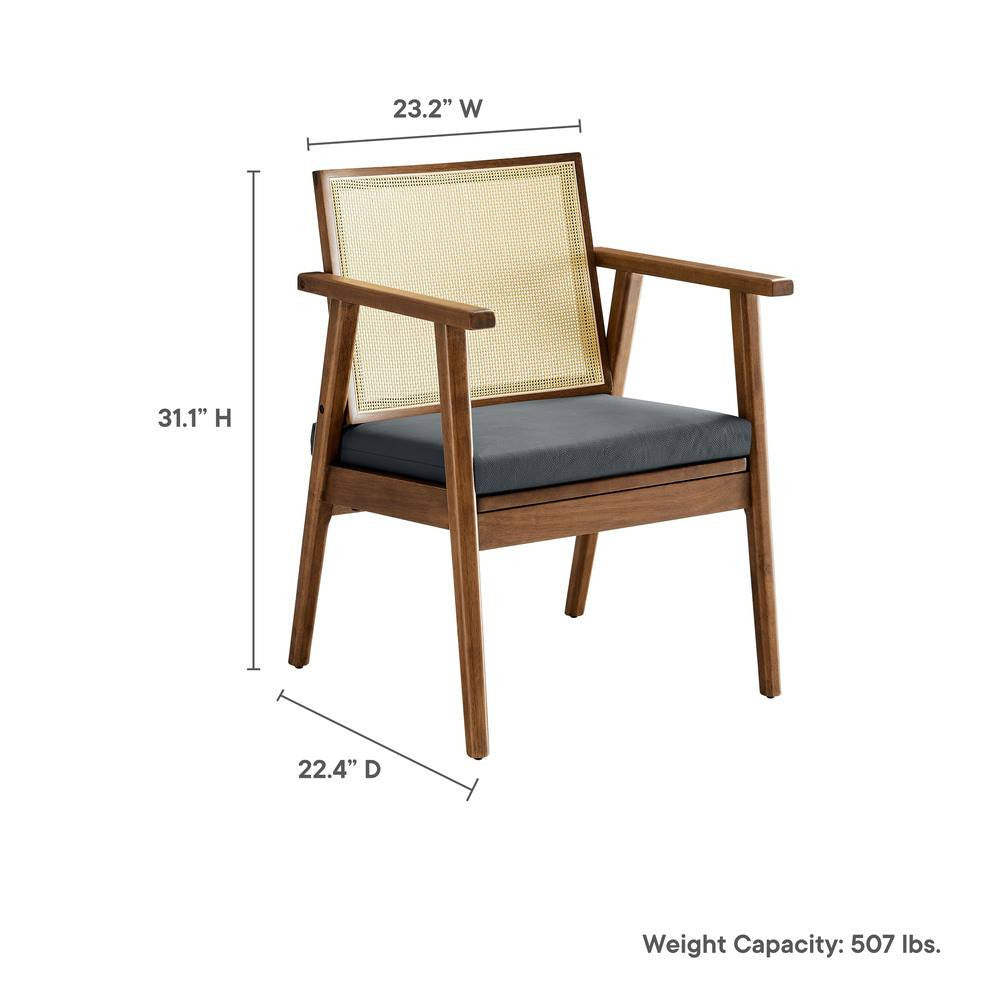 EEI-6921 Thera Vegan Leather and Cane Accent Armchairs Set of 2 by Modway