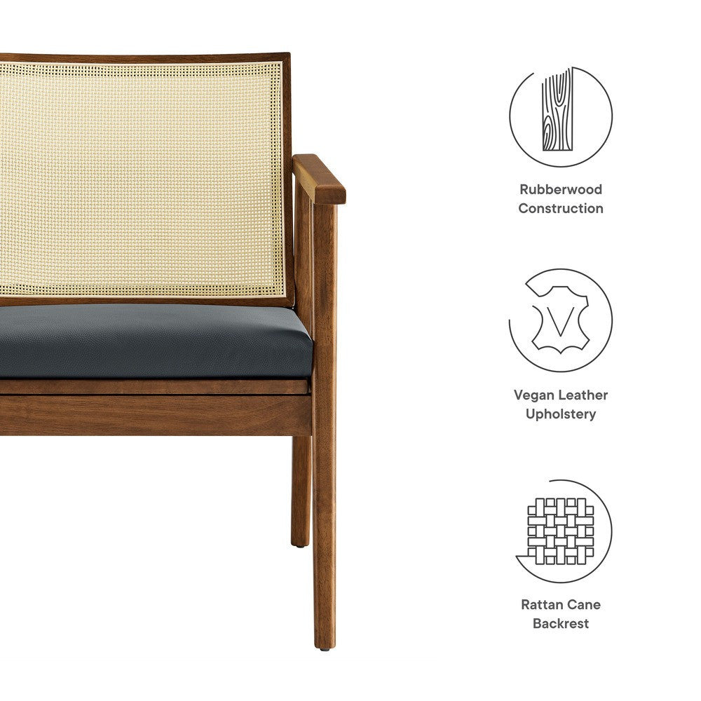 EEI-6921 Thera Vegan Leather and Cane Accent Armchairs Set of 2 by Modway