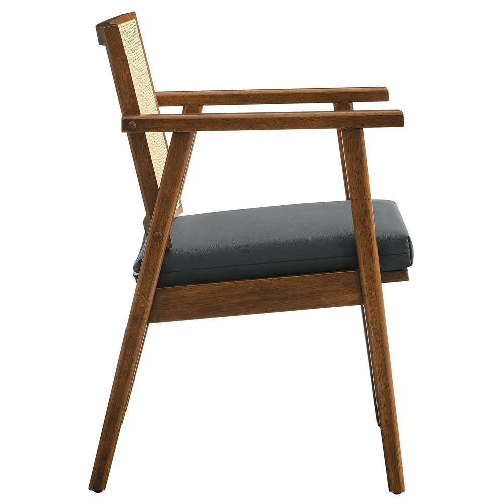 EEI-6921 Thera Vegan Leather and Cane Accent Armchairs Set of 2 by Modway