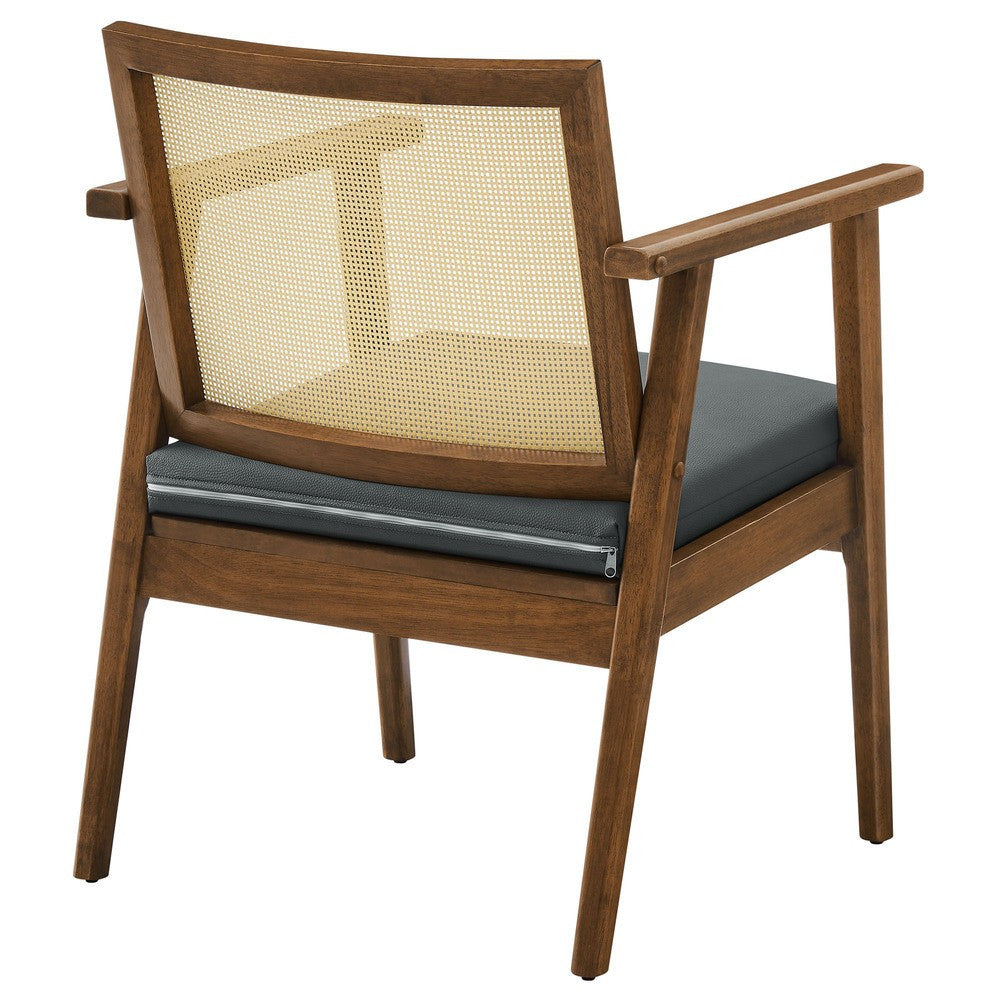 EEI-6921 Thera Vegan Leather and Cane Accent Armchairs Set of 2 by Modway