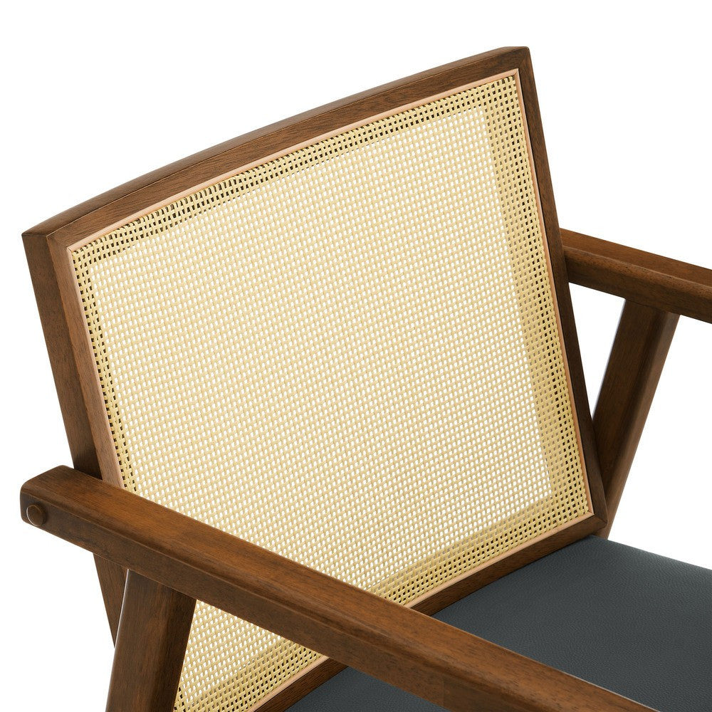 EEI-6921 Thera Vegan Leather and Cane Accent Armchairs Set of 2 by Modway