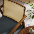 EEI-6921 Thera Vegan Leather and Cane Accent Armchairs Set of 2 by Modway