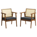 EEI-6921 Thera Vegan Leather and Cane Accent Armchairs Set of 2 by Modway