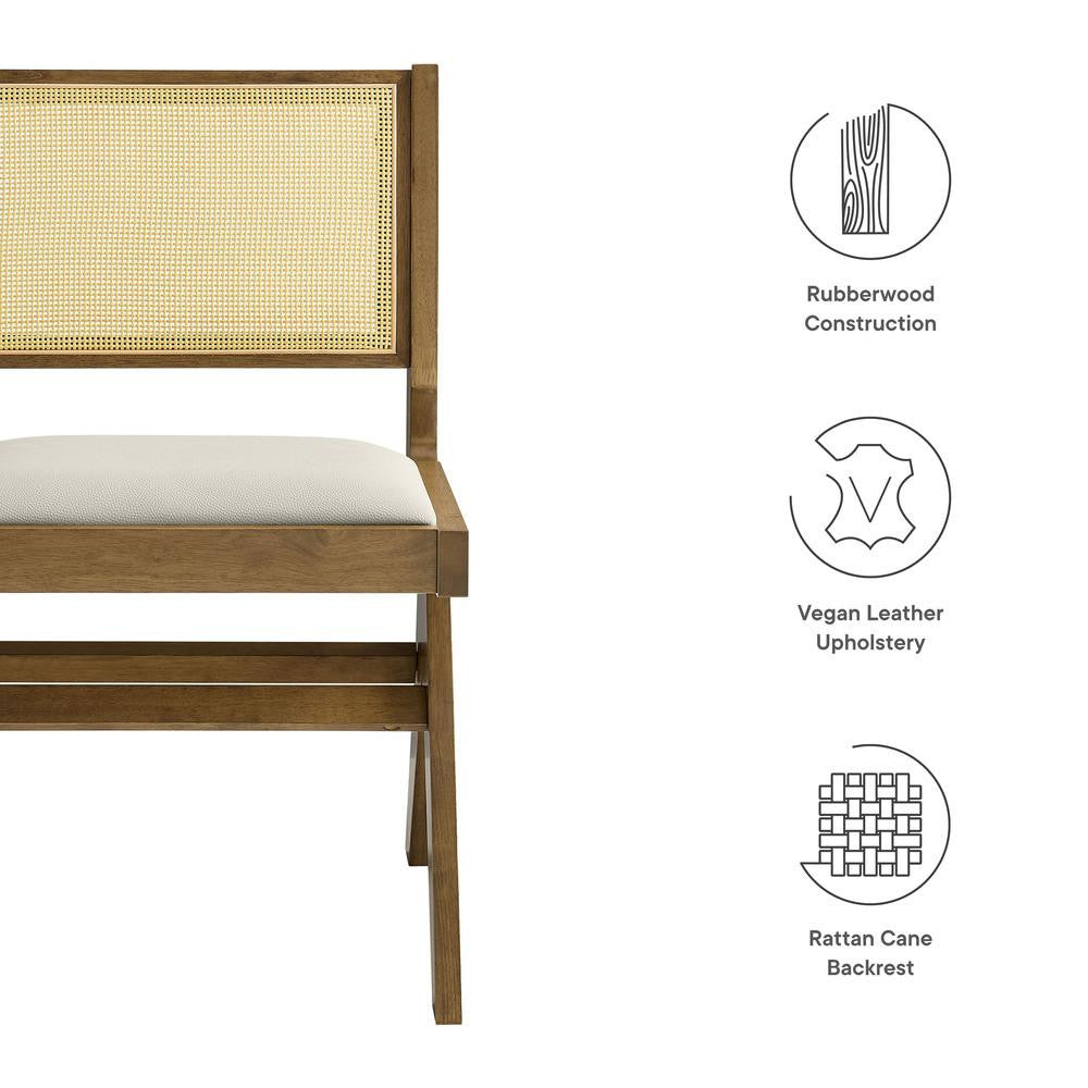 EEI-6920 Thera Vegan Leather and Cane Dining Side Chairs Set of 2 by Modway