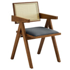 EEI-6919 Thera Vegan Leather Cane Dining Armchairs Set of 2 by Modway