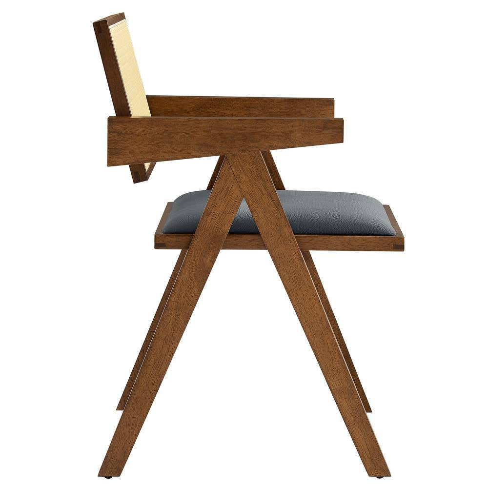 EEI-6919 Thera Vegan Leather Cane Dining Armchairs Set of 2 by Modway