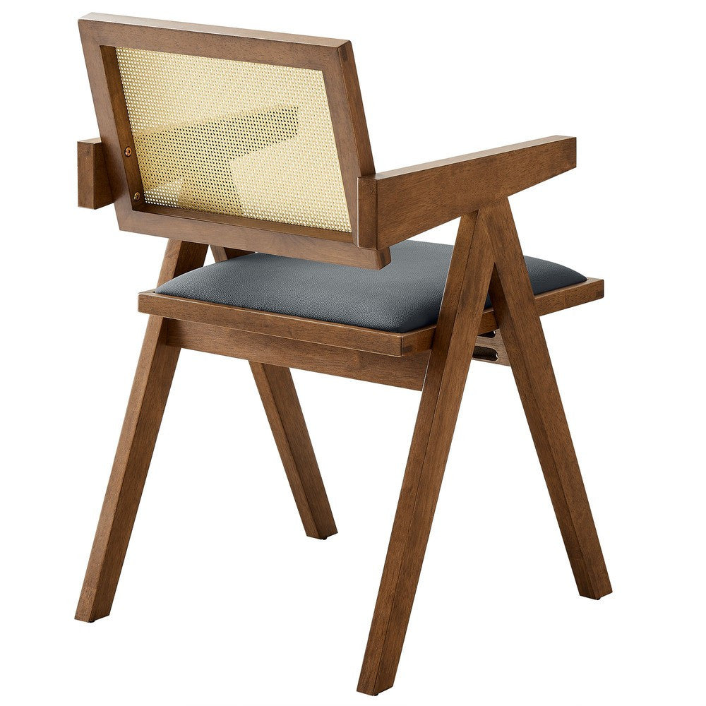 EEI-6919 Thera Vegan Leather Cane Dining Armchairs Set of 2 by Modway