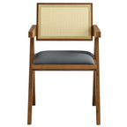 EEI-6919 Thera Vegan Leather Cane Dining Armchairs Set of 2 by Modway