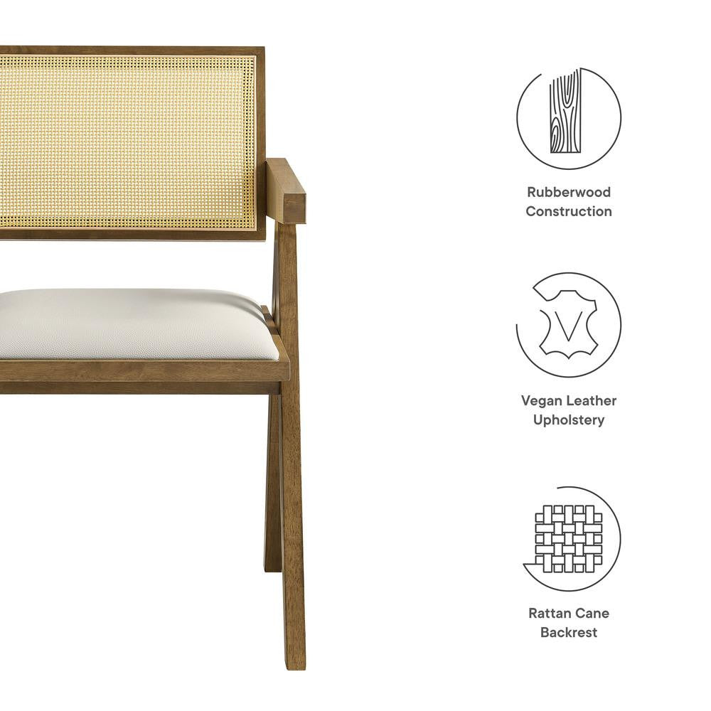 EEI-6919 Thera Vegan Leather Cane Dining Armchairs Set of 2 by Modway