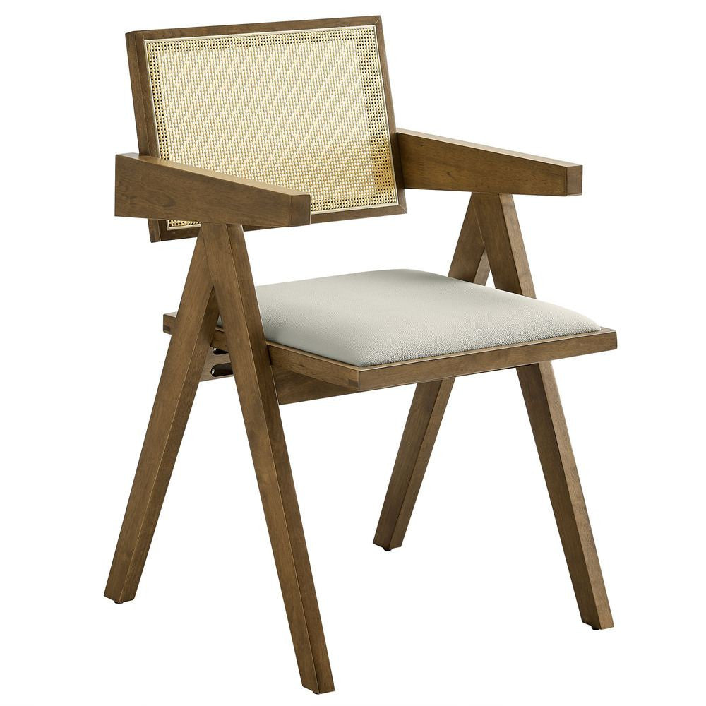 EEI-6919 Thera Vegan Leather Cane Dining Armchairs Set of 2 by Modway