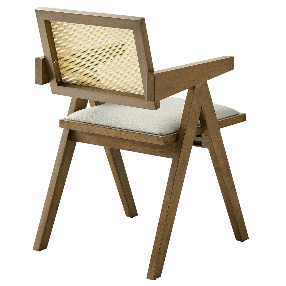 EEI-6919 Thera Vegan Leather Cane Dining Armchairs Set of 2 by Modway