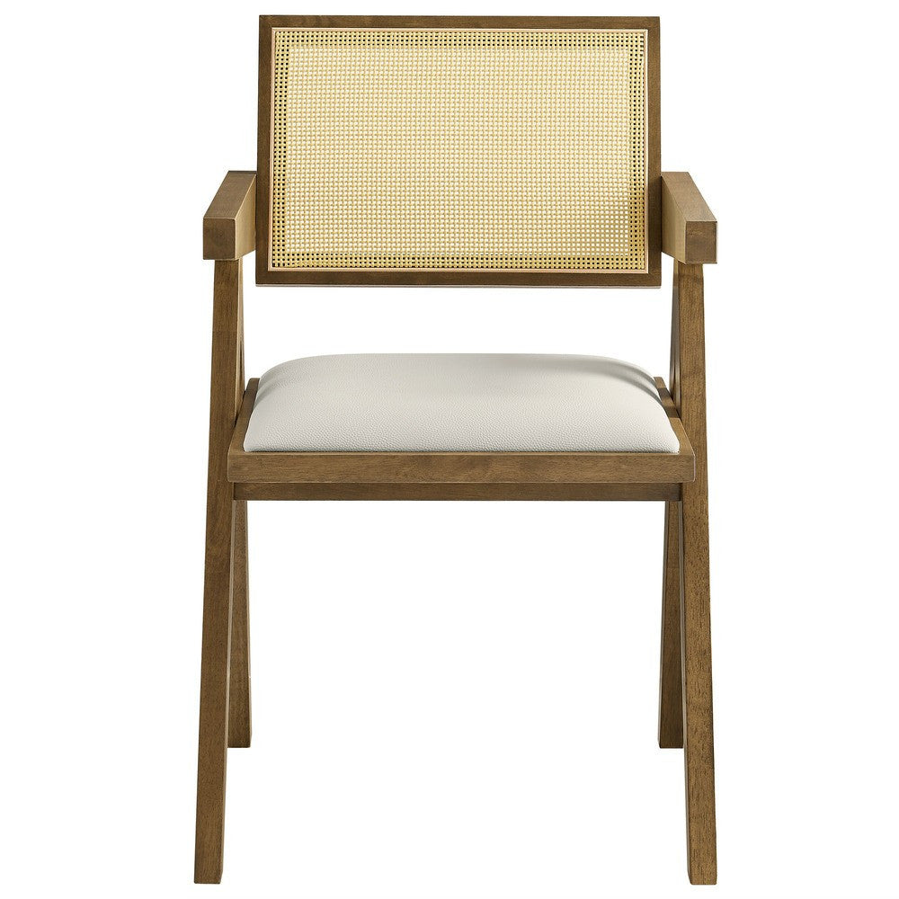 EEI-6919 Thera Vegan Leather Cane Dining Armchairs Set of 2 by Modway