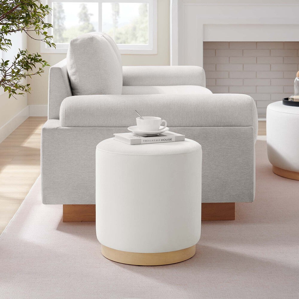 EEI-6652 Tilden 16" Round Performance Velvet Upholstered Ottoman by Modway