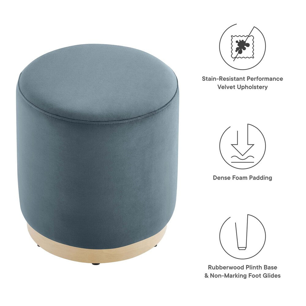 EEI-6652 Tilden 16" Round Performance Velvet Upholstered Ottoman by Modway