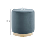 EEI-6652 Tilden 16" Round Performance Velvet Upholstered Ottoman by Modway