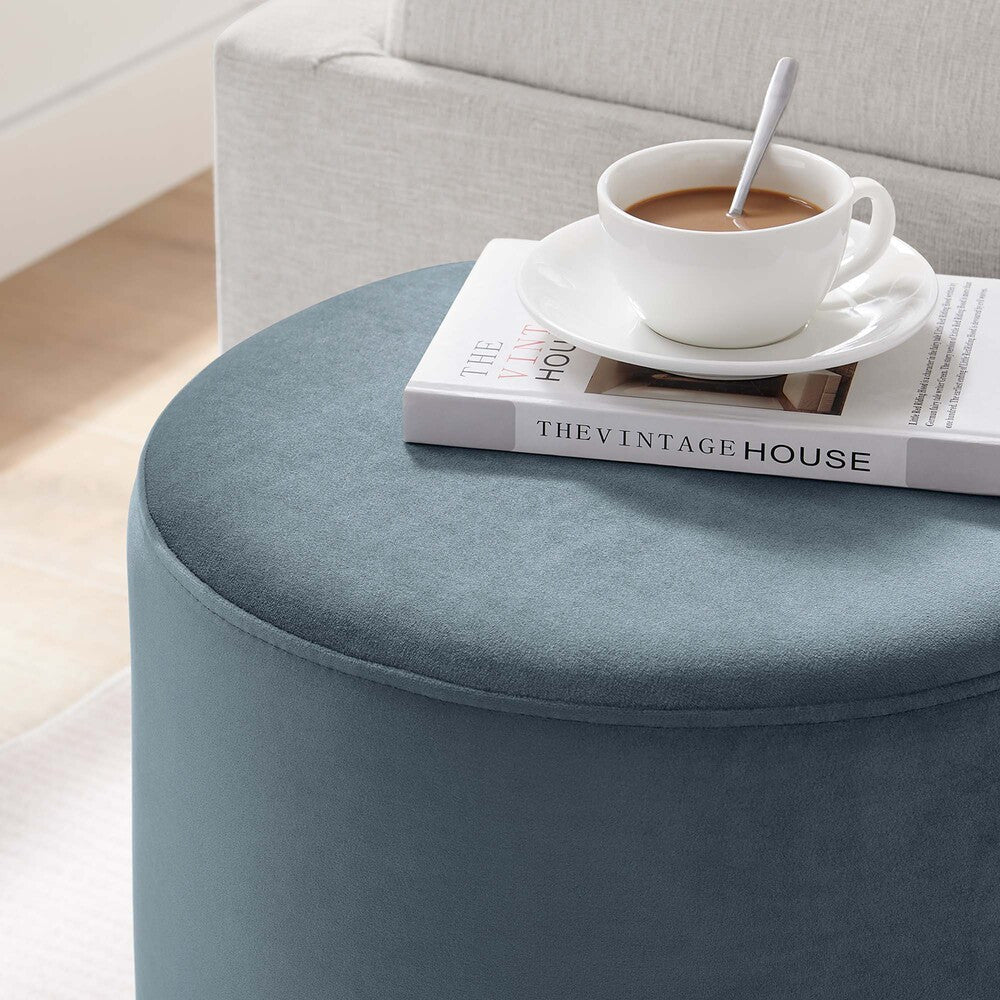 EEI-6652 Tilden 16" Round Performance Velvet Upholstered Ottoman by Modway