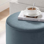 EEI-6652 Tilden 16" Round Performance Velvet Upholstered Ottoman by Modway