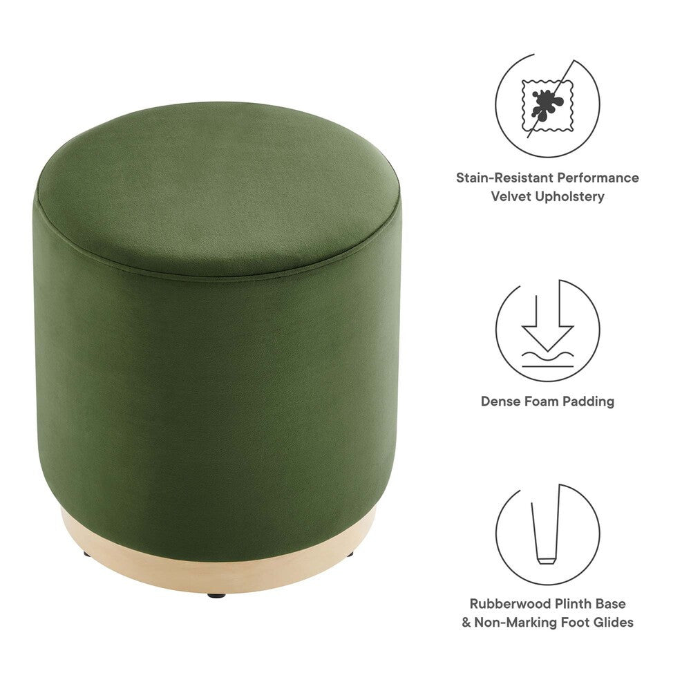 EEI-6652 Tilden 16" Round Performance Velvet Upholstered Ottoman by Modway