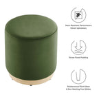 EEI-6652 Tilden 16" Round Performance Velvet Upholstered Ottoman by Modway