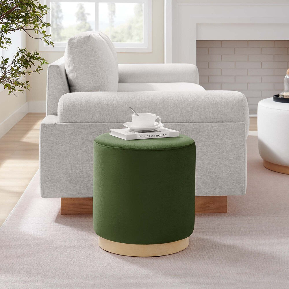 EEI-6652 Tilden 16" Round Performance Velvet Upholstered Ottoman by Modway