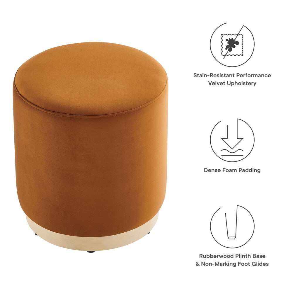 EEI-6652 Tilden 16" Round Performance Velvet Upholstered Ottoman by Modway