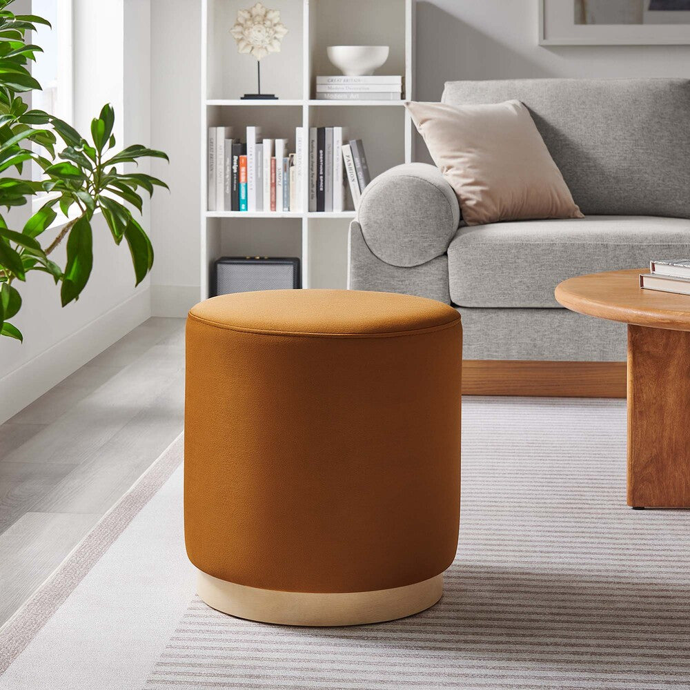 EEI-6652 Tilden 16" Round Performance Velvet Upholstered Ottoman by Modway